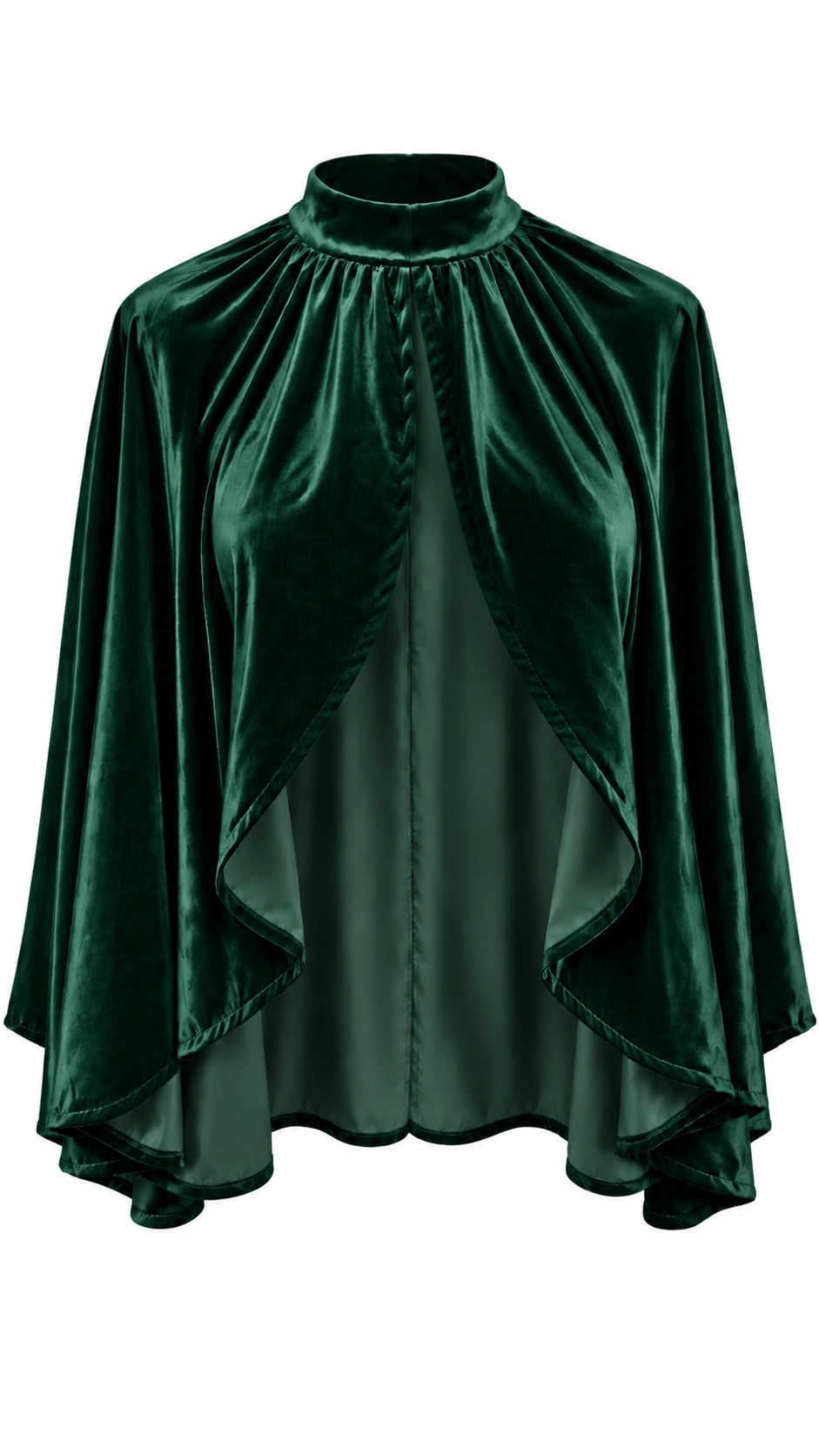 26280N-VERDE (1) copia Capa de terciopelo verde con cuello alto