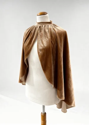 Capa de terciopelo corta camel