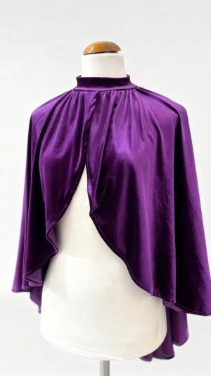 Capa de terciopelo corta morada