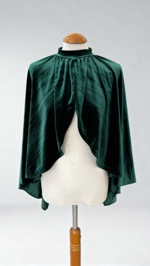 Capa de terciopelo corta verde