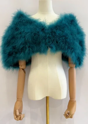 Capa de plumas verde pato