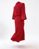 Vestido camisero rojo con puño bordado Vestido camisero rojo con puño bordado