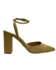 Zapato destalonado con tacón ancho y pulsera camel Zapato destalonado con tacón ancho y pulsera camel