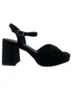 Sandalias de tacón ancho bajo y plataforma negras Sandalias de tacón ancho bajo y plataforma negras