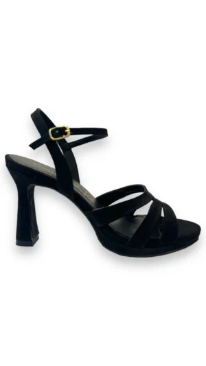 Sandalias de ante negro con tiras