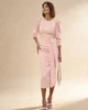 Vestido midi con mangas de gasa rosa Vestido midi con mangas de gasa rosa