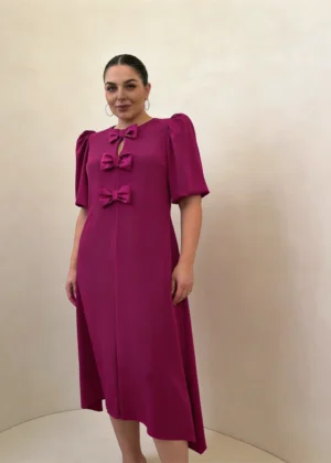 Ylma modas vestidos de fiesta, novia y comunión Vestido fluido con lazos