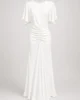 Vestido midi blanco de crepe ligero para novia civil Vestido midi blanco de crepe ligero para novia civil