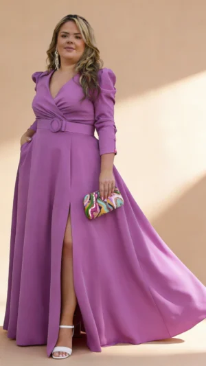 Vestido de fiesta largo orquidea