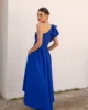 Vestido midi asimétrico con tablas azul tinta Vestido midi asimétrico con tablas azul tinta