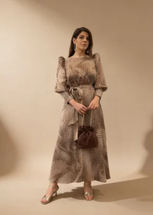 Ylma modas vestidos de fiesta, novia y comunión Vestido tobillero de gasa con lurex