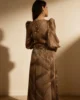 Vestido tobillero de gasa con lurex Vestido tobillero de gasa con lurex