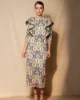 Vestido midi estampado con espalda abierta Vestido midi estampado con espalda abierta