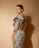 Vestido midi estampado con espalda abierta Vestido midi estampado con espalda abierta