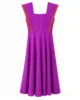 Vestido midi de crepe con escote cuadrado y detalle de pasamanería Vestido midi de crepe con escote cuadrado y detalle de pasamanería