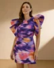 Vestido corto estampado de acuarela Vestido corto estampado de acuarela