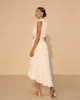 Vestido midi halter de gasa blanco Vestido midi halter de gasa blanco