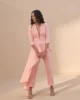 Mono rosa con sobrefalda asimétrica Mono rosa con sobrefalda asimétrica