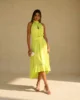 Vestido midi halter de gasa lima Vestido midi halter de gasa lima