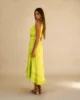 Vestido midi halter de gasa lima Vestido midi halter de gasa lima