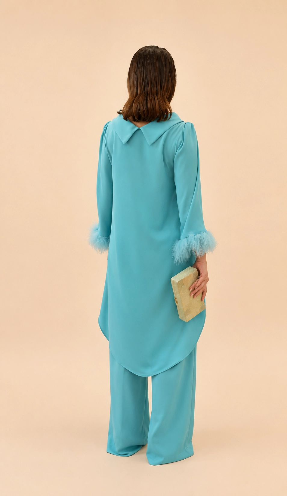 26500_1 copia Conjunto de pantalón turquesa con cuello vuelto