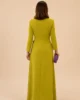 Conjunto de crepé con sobrefalda y lazada de raso Conjunto de crepé con sobrefalda y lazada de raso