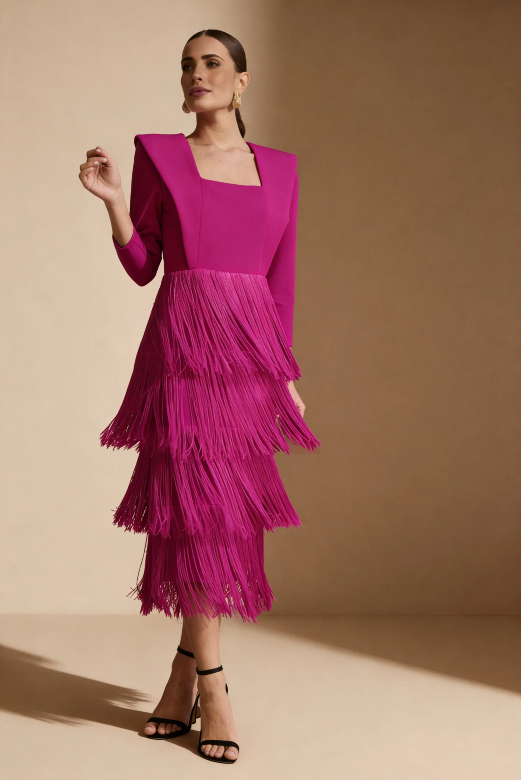 7790_fucsia copia Vestido midi fucsia con flecos en cascada