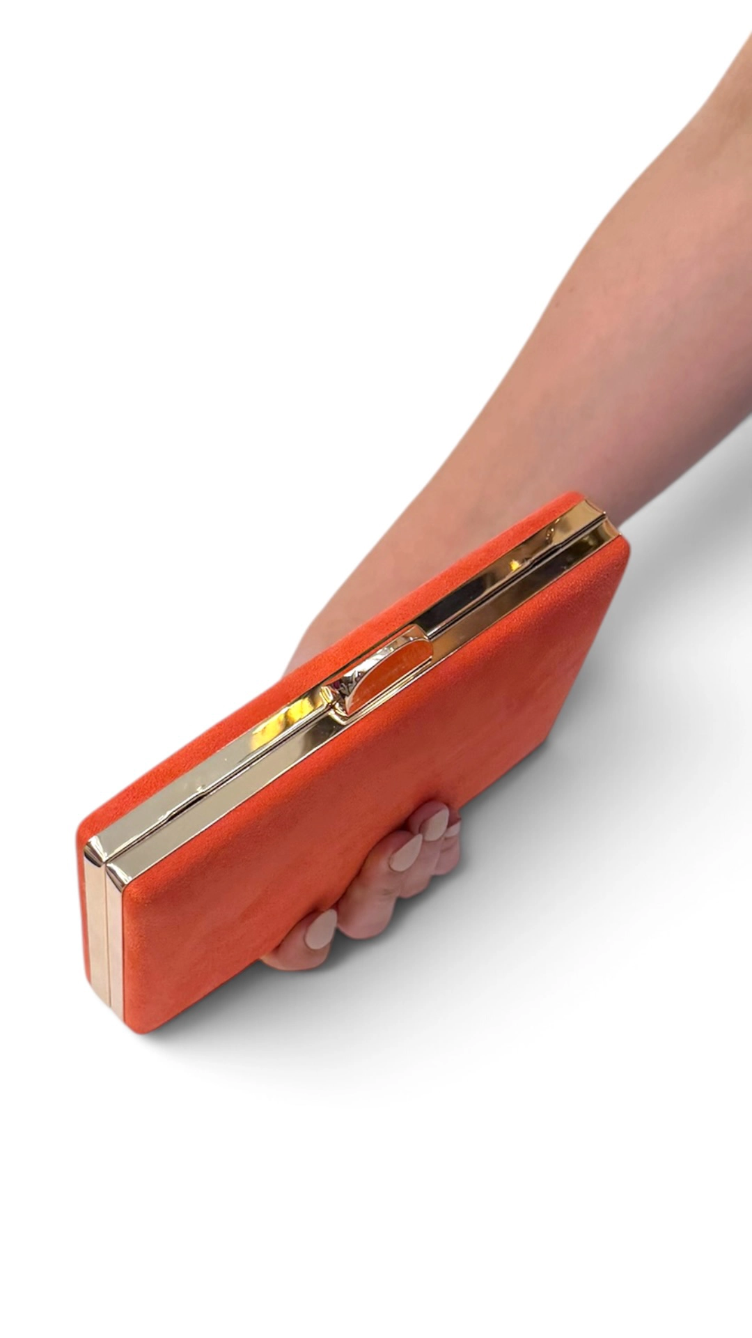 20073_coral (2) copia Bolso clutch de antelina coral con doble cadena