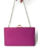 Bolso clutch de antelina fucsia con doble cadena Bolso clutch de antelina fucsia con doble cadena