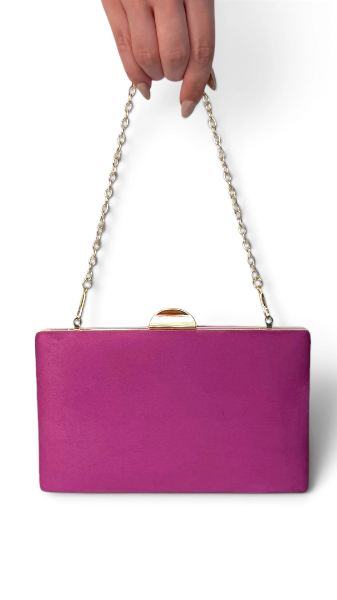 20073_fucsia (4) copia Bolso clutch de antelina fucsia con doble cadena