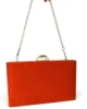 Bolso clutch de antelina naranja con doble cadena Bolso clutch de antelina naranja con doble cadena