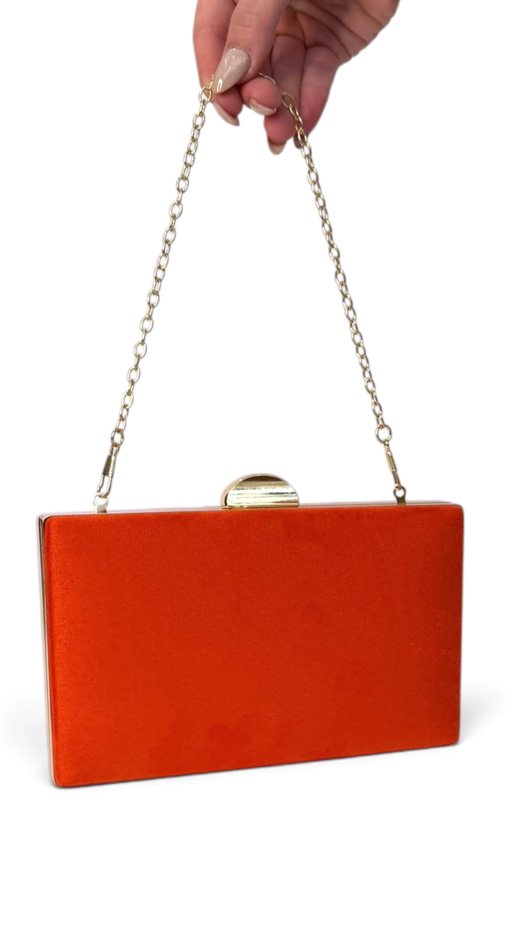 20073_naranja (3) copia Bolso clutch de antelina naranja con doble cadena