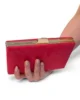 Bolso clutch de antelina rojo con doble cadena Bolso clutch de antelina rojo con doble cadena