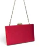 Bolso clutch de antelina rojo con doble cadena Bolso clutch de antelina rojo con doble cadena