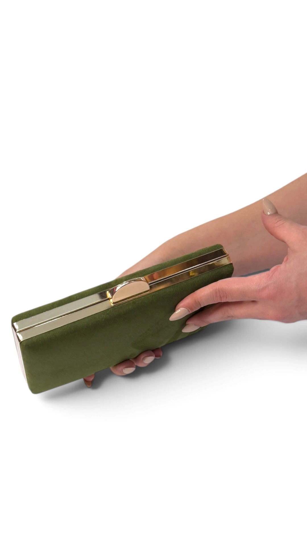 20292_oliva (2) copia Bolso clutch de antelina oliva con doble cadena