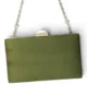 Bolso clutch de antelina oliva con doble cadena Bolso clutch de antelina oliva con doble cadena