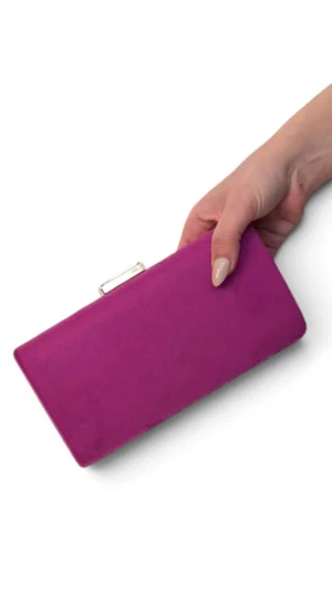 Ylma modas vestidos de fiesta, novia y comunión Bolso clutch buganvilla de antelina rígido