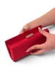 Bolso clutch rojo de antelina rígido Bolso clutch rojo de antelina rígido