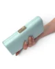 Bolso clutch verdeagua de antelina rígido Bolso clutch verdeagua de antelina rígido