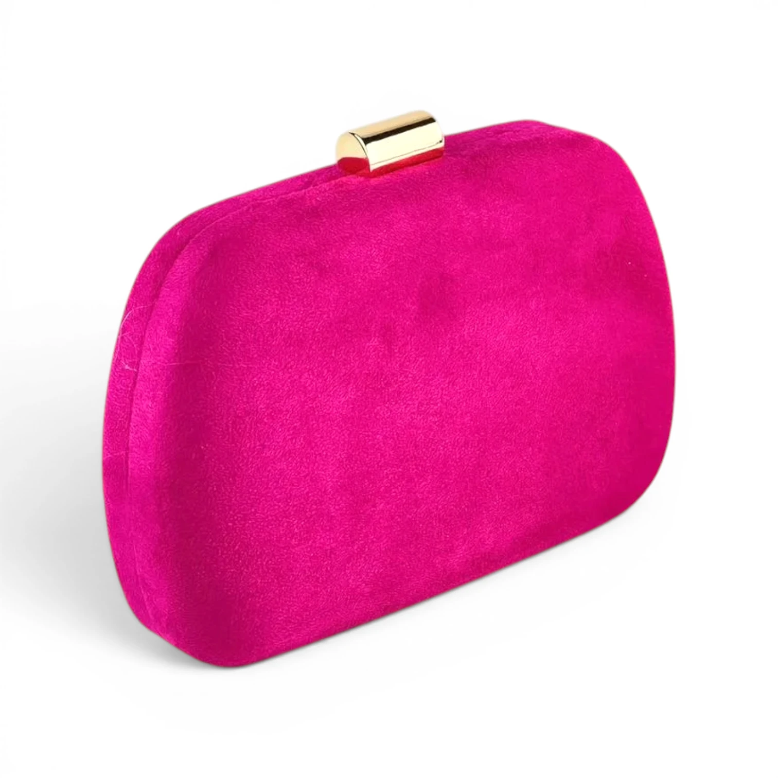 2110-37-FUCSIA Bolso clutch redondeado fucsia de antelina