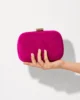 Bolso clutch redondeado fucsia de antelina Bolso clutch redondeado fucsia de antelina