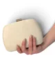 Bolso clutch redondeado beige de antelina Bolso clutch redondeado beige de antelina