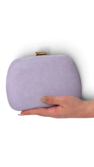 Ylma modas vestidos de fiesta, novia y comunión Bolso clutch redondeado lila de antelina