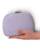 Bolso clutch redondeado lila de antelina Bolso clutch redondeado lila de antelina