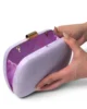 Bolso clutch redondeado lila de antelina Bolso clutch redondeado lila de antelina