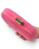 Bolso clutch redondeado rosa chicle de antelina Bolso clutch redondeado rosa chicle de antelina