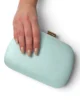 Bolso clutch redondeado verdeagua de antelina Bolso clutch redondeado verdeagua de antelina