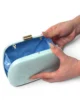 Bolso clutch redondeado verdeagua de antelina Bolso clutch redondeado verdeagua de antelina