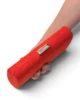 Bolso clutch rojo claro de antelina rígido Bolso clutch rojo claro de antelina rígido