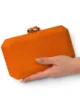 Bolso clutch naranja de antelina con cierre joya Bolso clutch naranja de antelina con cierre joya